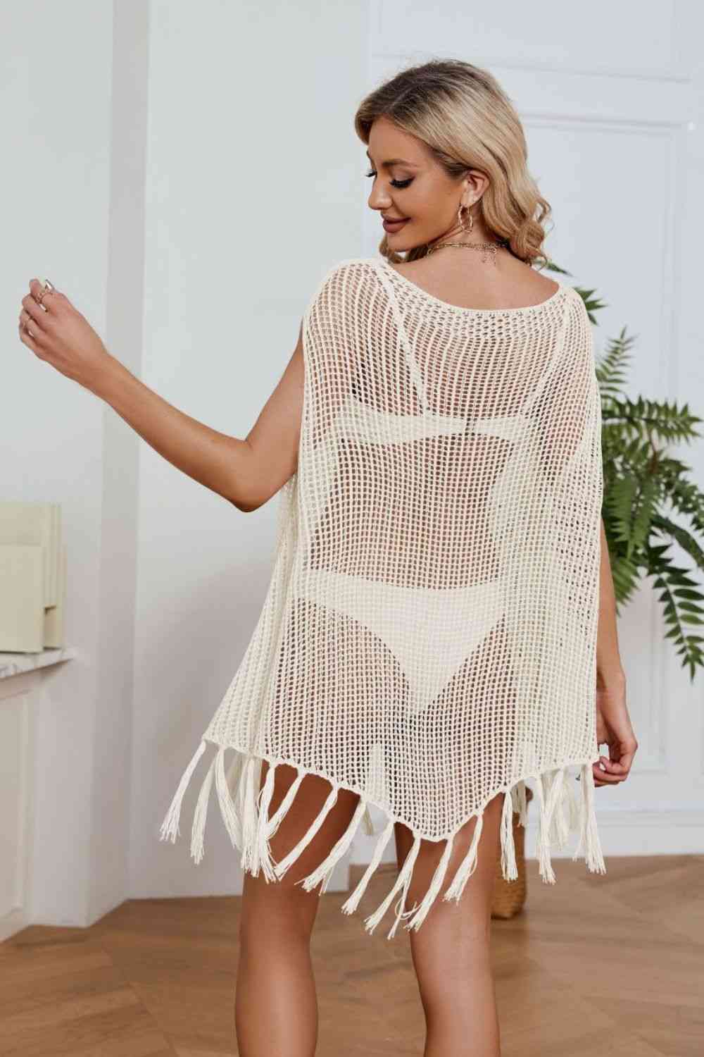   Openwork Cover-Up Dress Trendsi