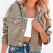 Hooded Dropped Shoulder Denim Jacket Bazaarbey