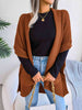 Horizontal Ribbing Open Front Slit Cardigan Trendsi