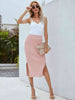 Ribbed Side Slit Midi Skirt Trendsi