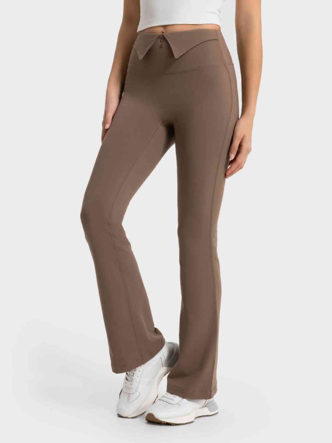 Wide Waistband Bootcut Sport Pants Bazaarbey