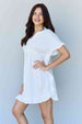 Ninexis Out Of Time Full Size Ruffle Hem Dress with Drawstring Waistband in White Bazaarbey