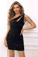 Contrast Sequin Sleeveless Mini Dress Bazaarbey