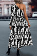 Printed One-Shoulder Tie Waist Dress -BazaarBey - www.shopbazaarbey.com