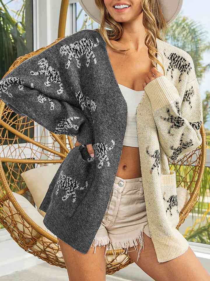  Cardigan with Pockets Trendsi