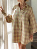 Plaid Lantern Sleeve Shirt Bazaarbey