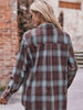 Plaid Dropped Shoulder Longline Shirt Trendsi