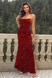 Sequin Backless Split Maxi Dress Bazaarbey