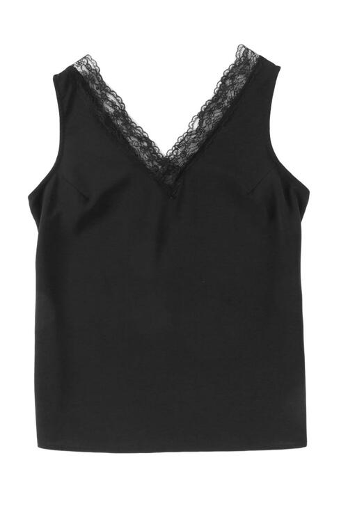 Lace Detail V-Neck Tank Bazaarbey