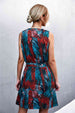 Printed Zip Detail Belted Sleeveless Dress -BazaarBey - www.shopbazaarbey.com