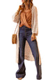 Dropped Shoulder Long Sleeve Crochet Duster Cardigan Trendsi