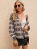  Plaid Long Sleeve Cardigan Trendsi