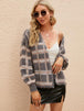  Plaid Long Sleeve Cardigan Trendsi