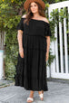 Plus Size Off-Shoulder Ruffle Trim Maxi Dress -BazaarBey - www.shopbazaarbey.com