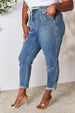   High Waist Drawstring Denim Jeans Trendsi