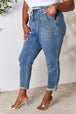   High Waist Drawstring Denim Jeans Trendsi