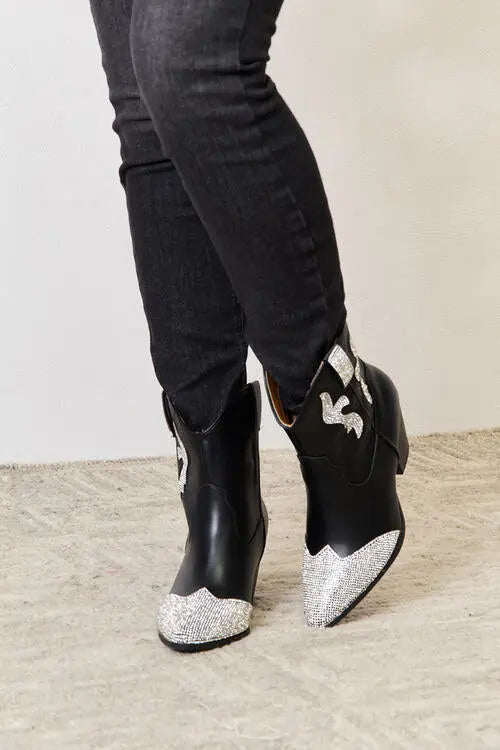  Rhinestone Pointed  Boots Trendsi