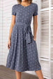 Belted Tee Dress With Pockets -BazaarBey - www.shopbazaarbey.com