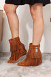  Women's Tassel Wedge Heel Ankle Booties Trendsi