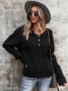 Buttoned Exposed Seam Knit Top Trendsi