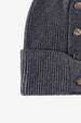 Button Detail Rib-Knit Cuff Beanie Trendsi