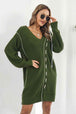 Contrast V-Neck Sweater Dress Bazaarbey