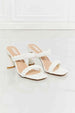 MMShoes In Love Double Braided Block Heel Sandal in White Trendsi