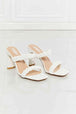 MMShoes In Love Double Braided Block Heel Sandal in White Trendsi