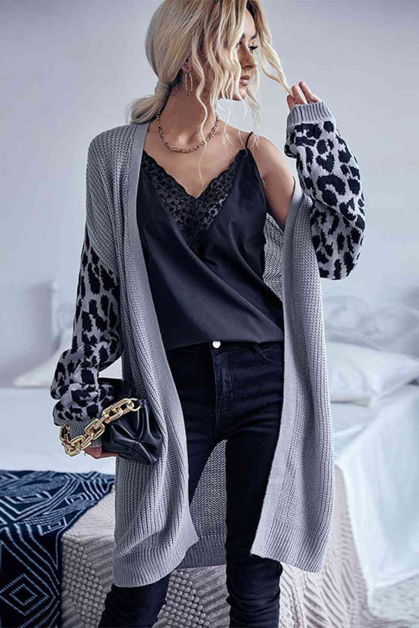  Sleeves Waffle Knit  Cardigan Trendsi