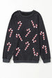  Candy Cane Round Neck Sweatshirt Bazaarbey