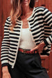 Striped Button Down Cardigan Bazaarbey