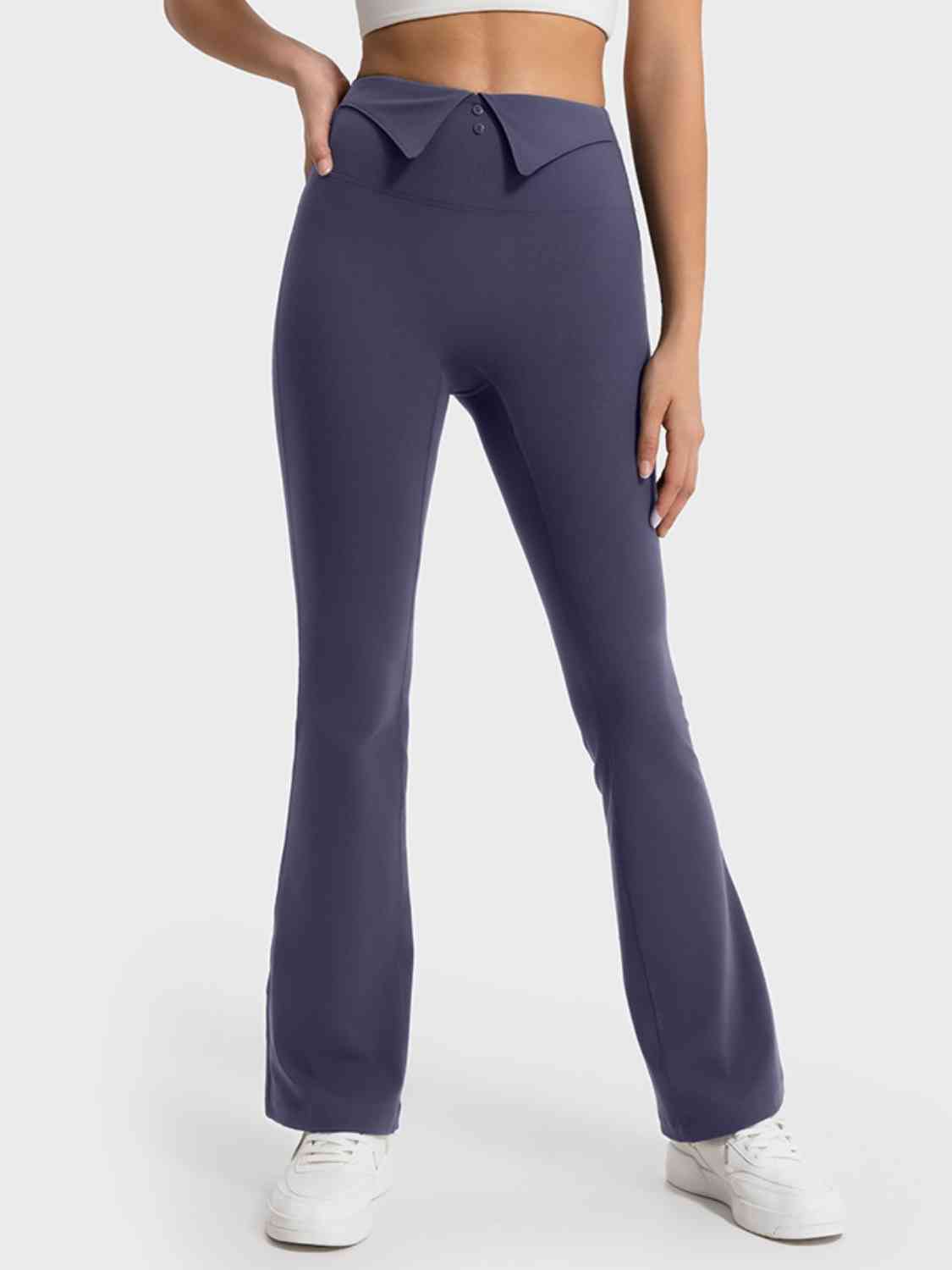 Wide Waistband Bootcut Sport Pants Bazaarbey