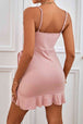 Tied Ruffle Trim Sleeveless Mini Dress -BazaarBey - www.shopbazaarbey.com
