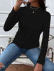 Mock Neck Long Sleeve Knit Top Trendsi