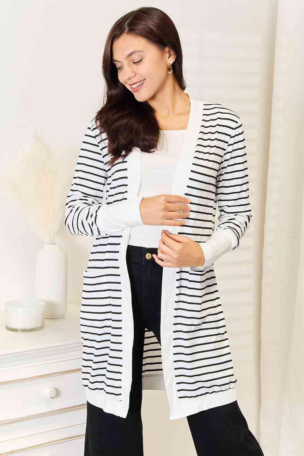  Striped   Cardigan Trendsi