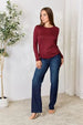  Full Size Drawstring Round Neck Long Sleeve Top Trendsi