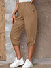 Full Size Roll-Tab Capris Pants Bazaarbey