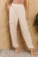 HYFVE Chic For Days High Waist Drawstring Cargo Pants in Ivory Bazaarbey