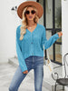  Button Front Long Sleeve Cardigan Trendsi