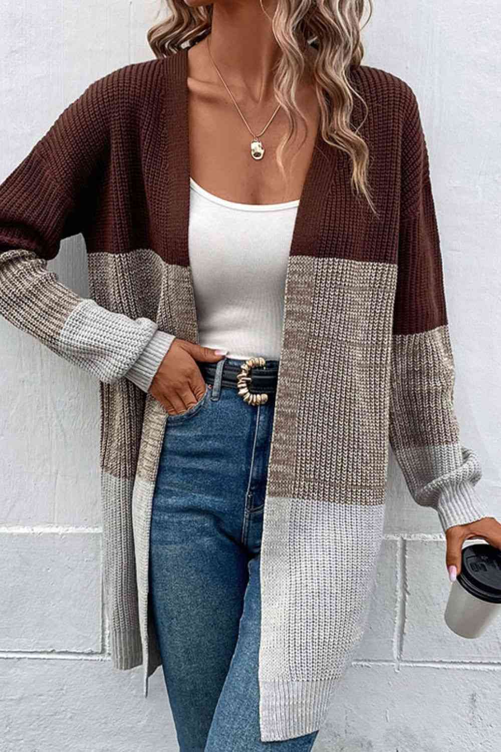    Rib-Knit  Cardigan Bazaarbey