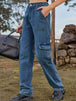 High Waist Cargo Jeans Trendsi