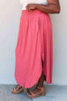  Comfort Princess Full Size High Waist Scoop Hem Maxi Skirt in Hot Pink Trendsi