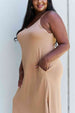 Ninexis Good Energy Full Size Cami Side Slit Maxi Dress in Camel Bazaarbey