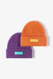 NEWYORK Patch Rib-Knit Cuffed Beanie Trendsi