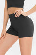 Slim Fit Wide Waistband Sports Shorts Trendsi