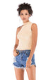 Asymmetrical Sleeveless Rib-Knit Top Trendsi