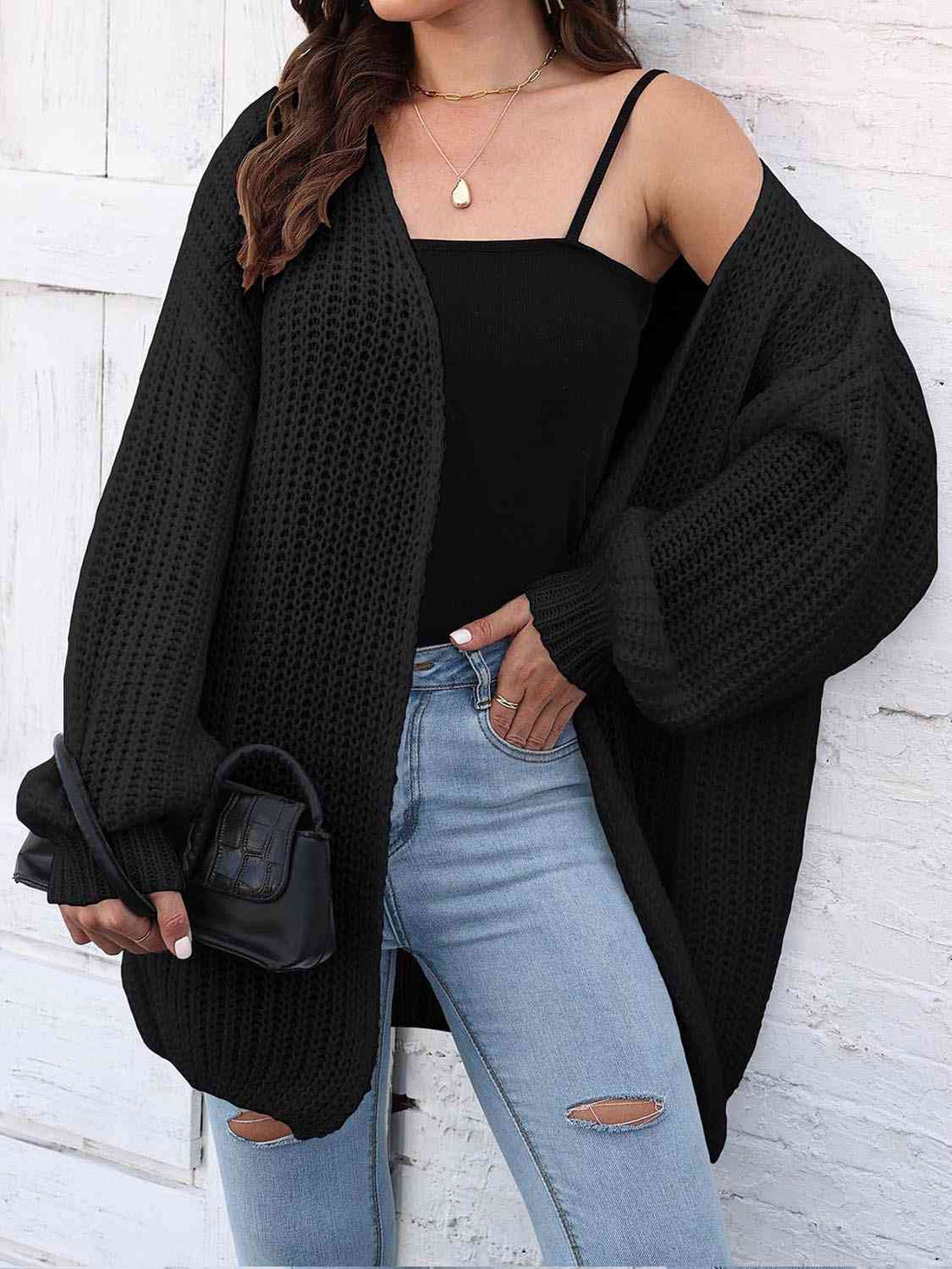  Dropped Shoulder  Cardigan Trendsi