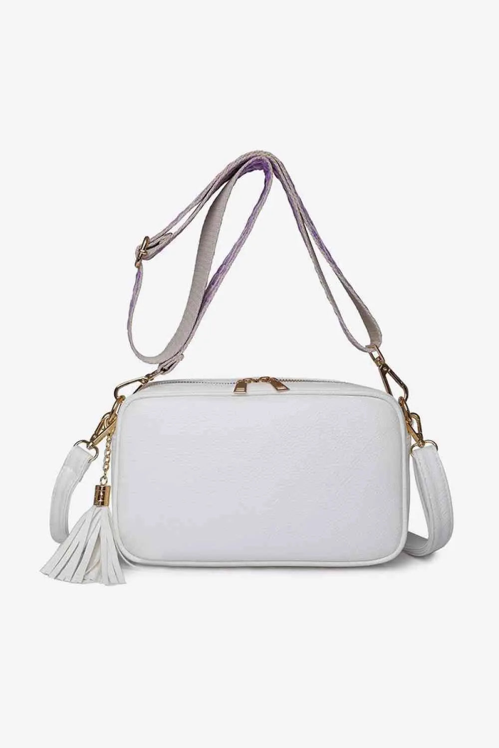 PU Leather Tassel Crossbody Bag Trendsi