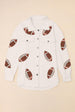  Football Patch Collared Neck Snap Button Jacket Trendsi