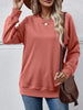 Round Neck Long Sleeve Sweatshirt Trendsi